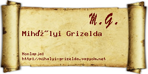 Mihályi Grizelda névjegykártya